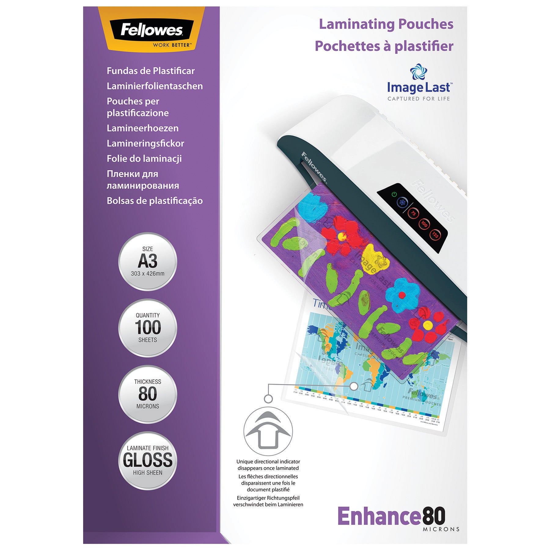 Fellowes Lamineringsfickor ImageLast A3 80mic Klar 100/fp