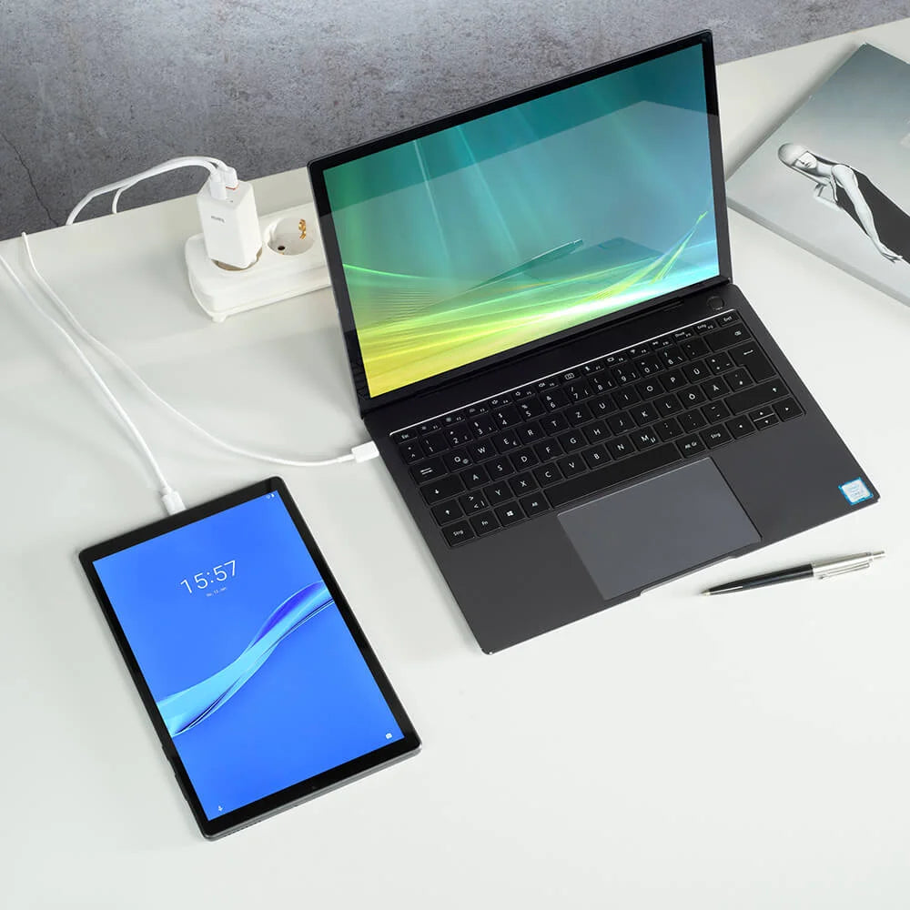 Hama Laddare GaN 65W USB-C + USB-A Vit