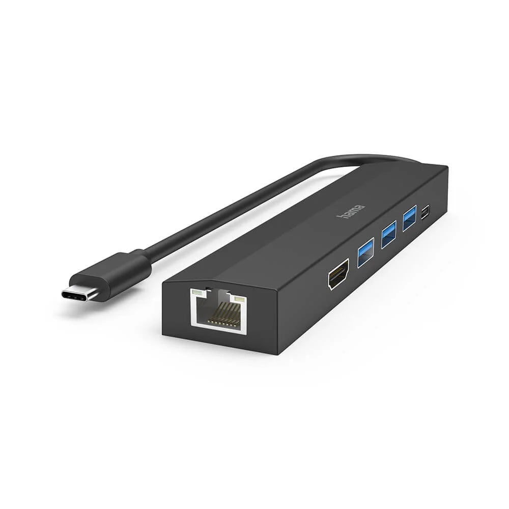 Hama USB-C Hub Multiport 6 portar Svart