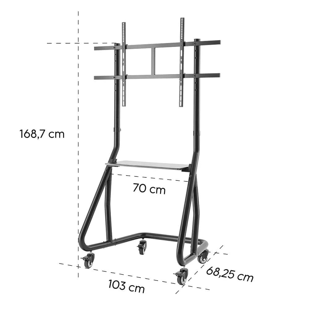 Hama TV-stativ med Hjul 49–100" Svart