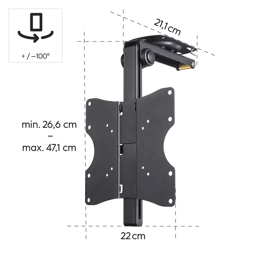 Hama Takfäste för TV 19–46" Svart