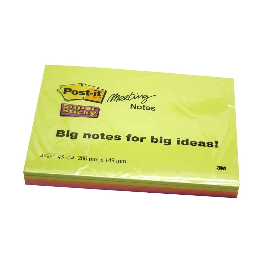 Post-it Super Sticky Mötesanteckningar 200x149mm 4/fp