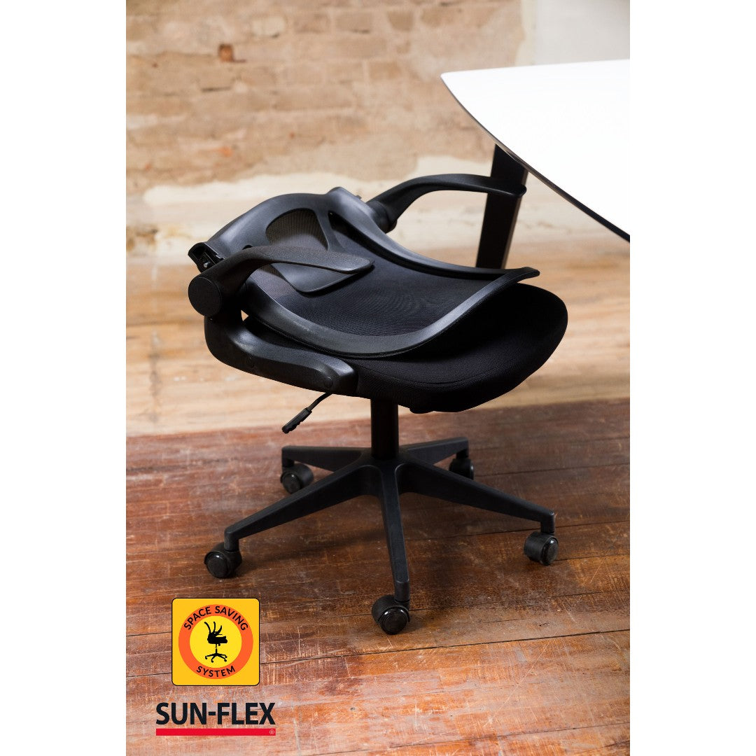 Sun-Flex Hideaway Chair Skrivbordsstol med Fällbar Rygg, Svart