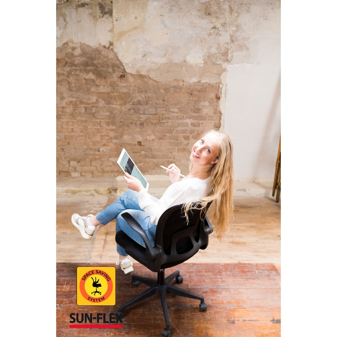 Sun-Flex Hideaway Chair Skrivbordsstol med Fällbar Rygg, Svart