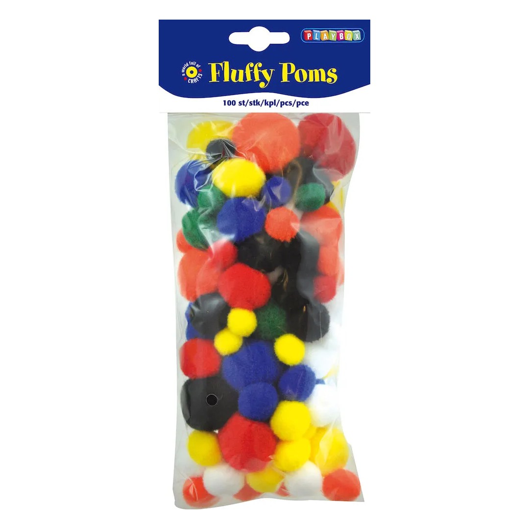 Playbox Pompombollar Sorterade Färger 100/fp