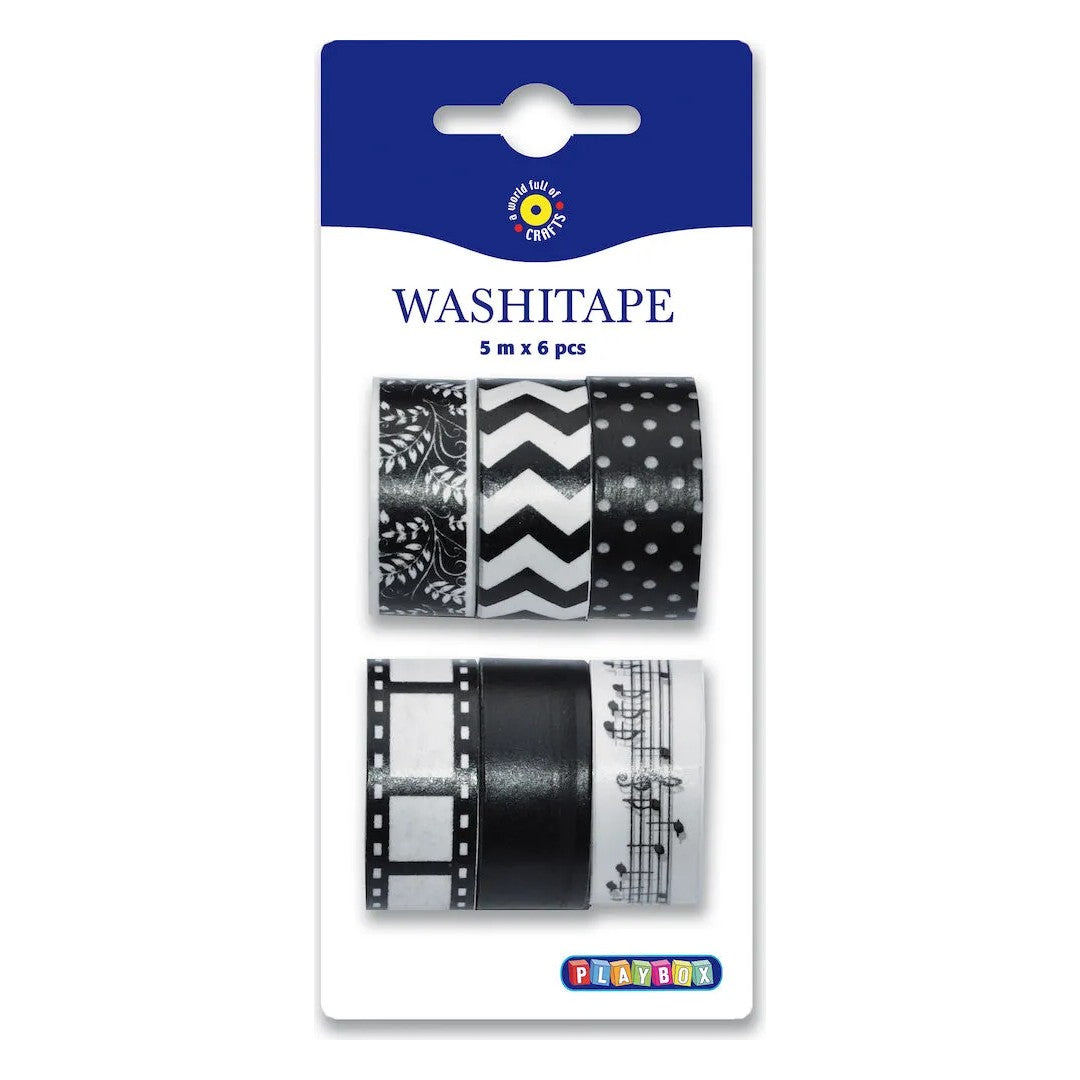 Playbox Washitejp Svart & Vit 5m 6/fp