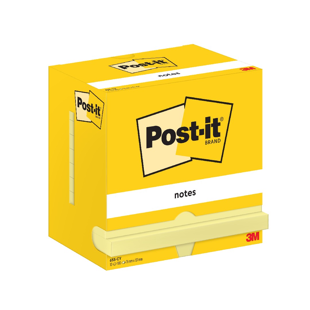 Post-it Notes Gul 76x127mm 12/fp