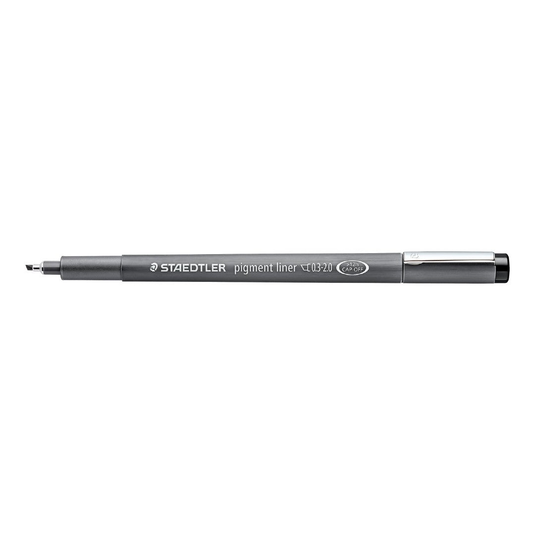 Staedtler Fineliner Pigment Liner 0,3-2mm Skuren Spets Svart 10/fp