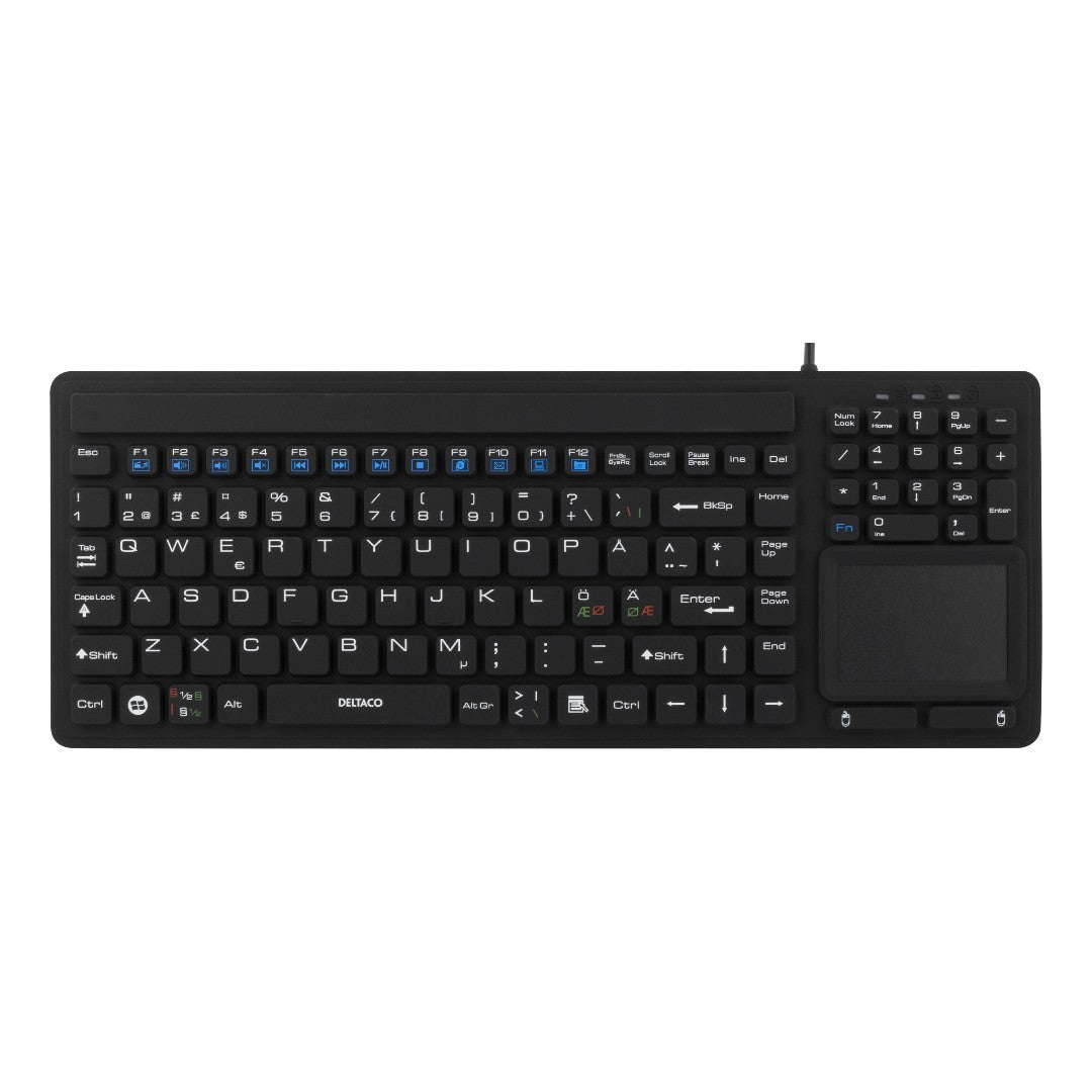 Deltaco Tangentbord Silikon Touchpad IP68 Svart