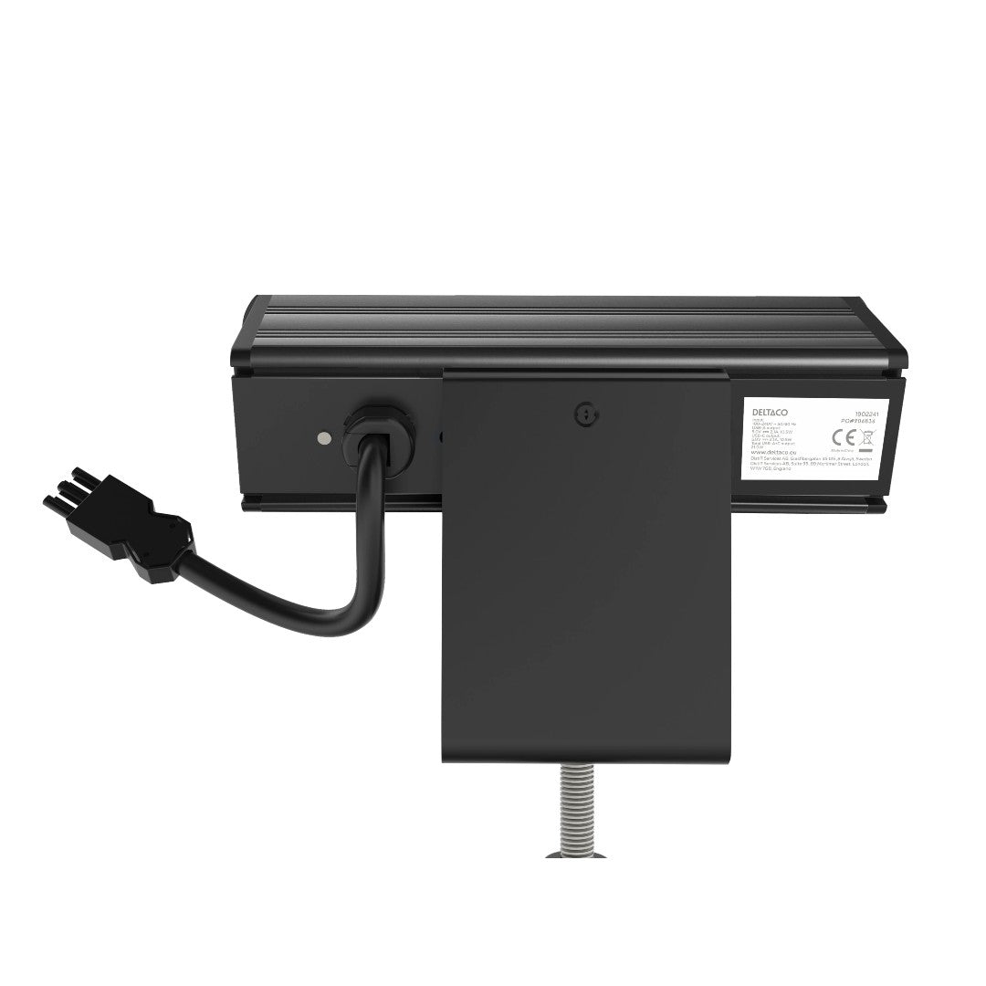 Deltaco På-Bordet-Eluttag 3 Strömuttag med USB-A & USB-C
