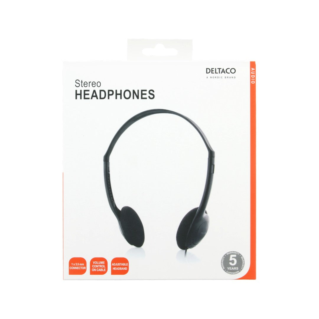 Deltaco On-Ear Hörlur HL-27 Svart
