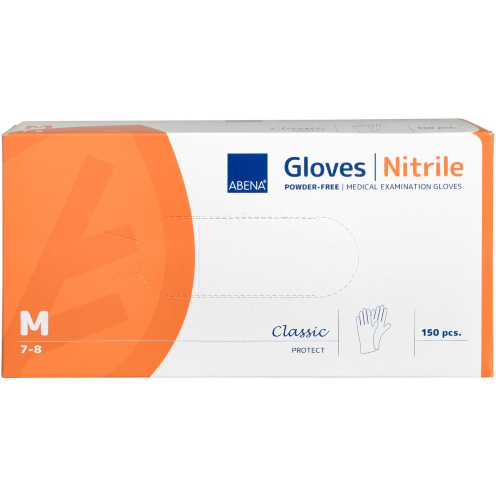 Abena Nitrilhandske Puderfri Vit M 150/fp