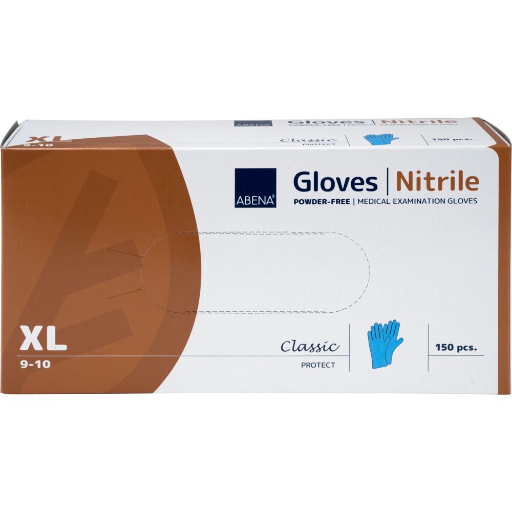 Abena Nitrilhandske Puderfri Blå XL 150/fp