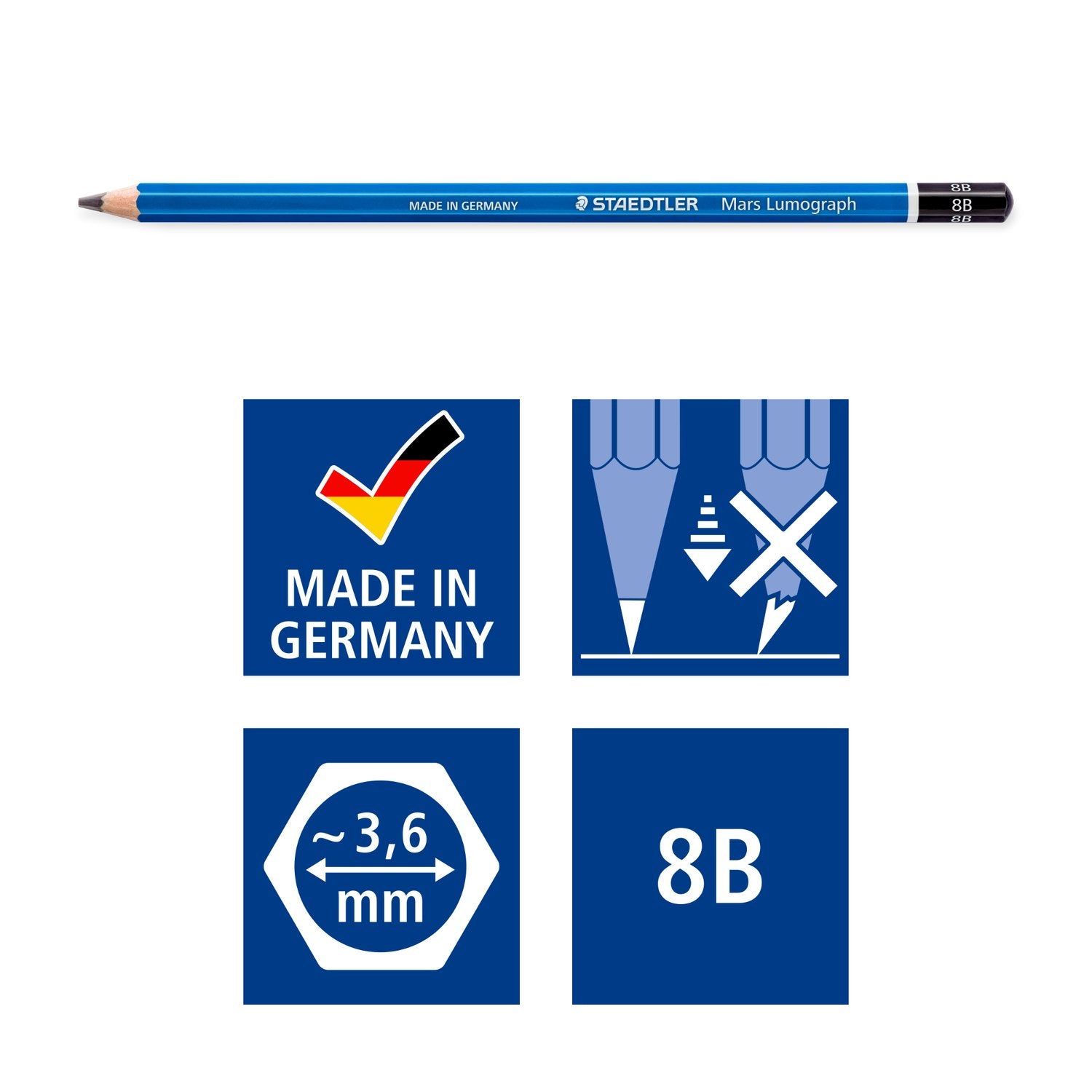 Staedtler Blyertspenna Mars Lumograph 8B 12/fp