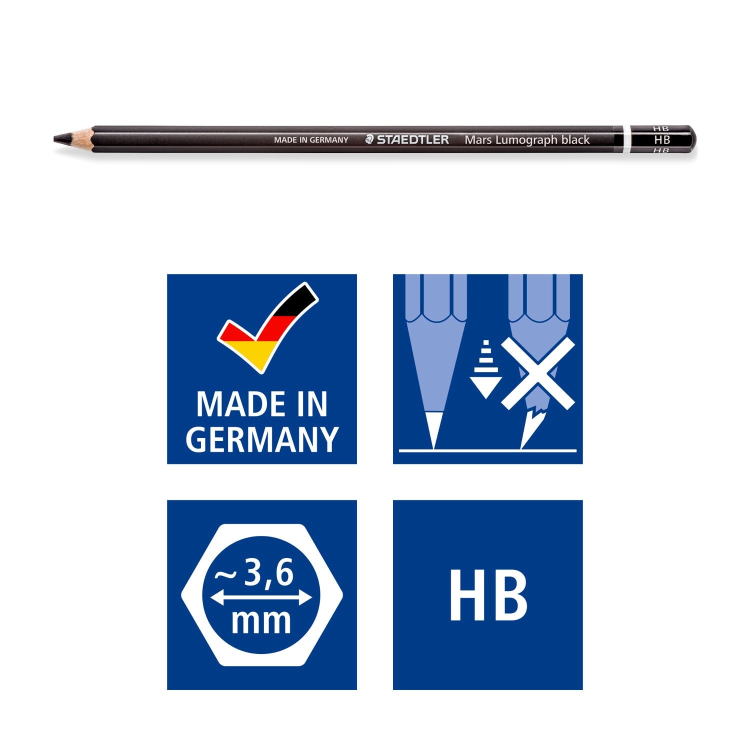 Staedtler Blyertspenna Mars Lumograph Black Ass 6/fp