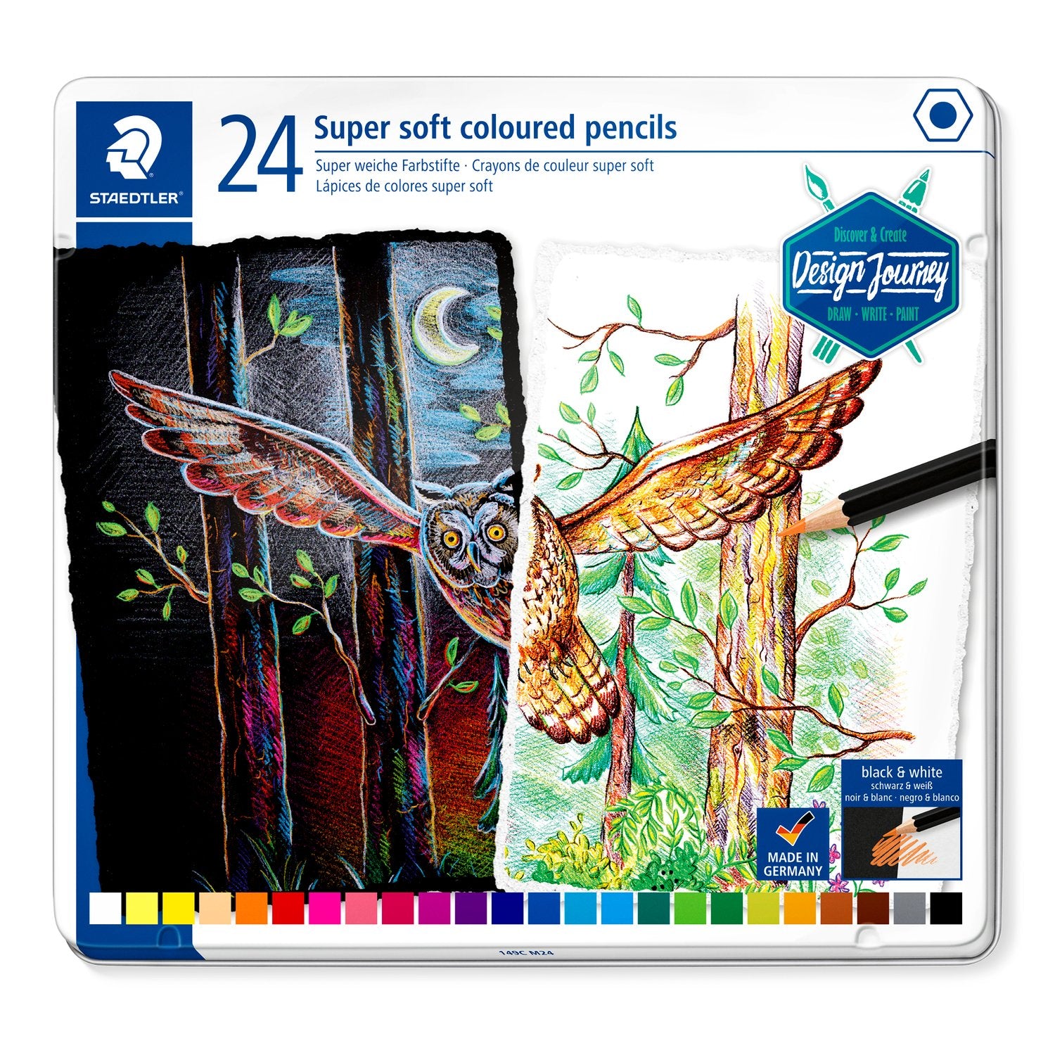 Staedtler Färgblyertspennor Super Soft Metallask 24/fp