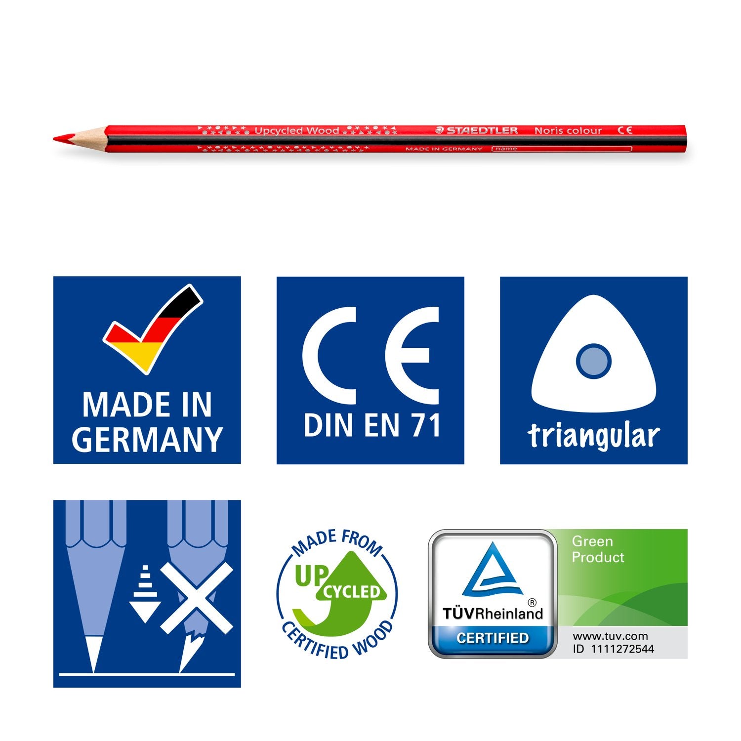 Staedtler Färgblyertspenna Noris Upcycled Wood Trekantig 36/fp
