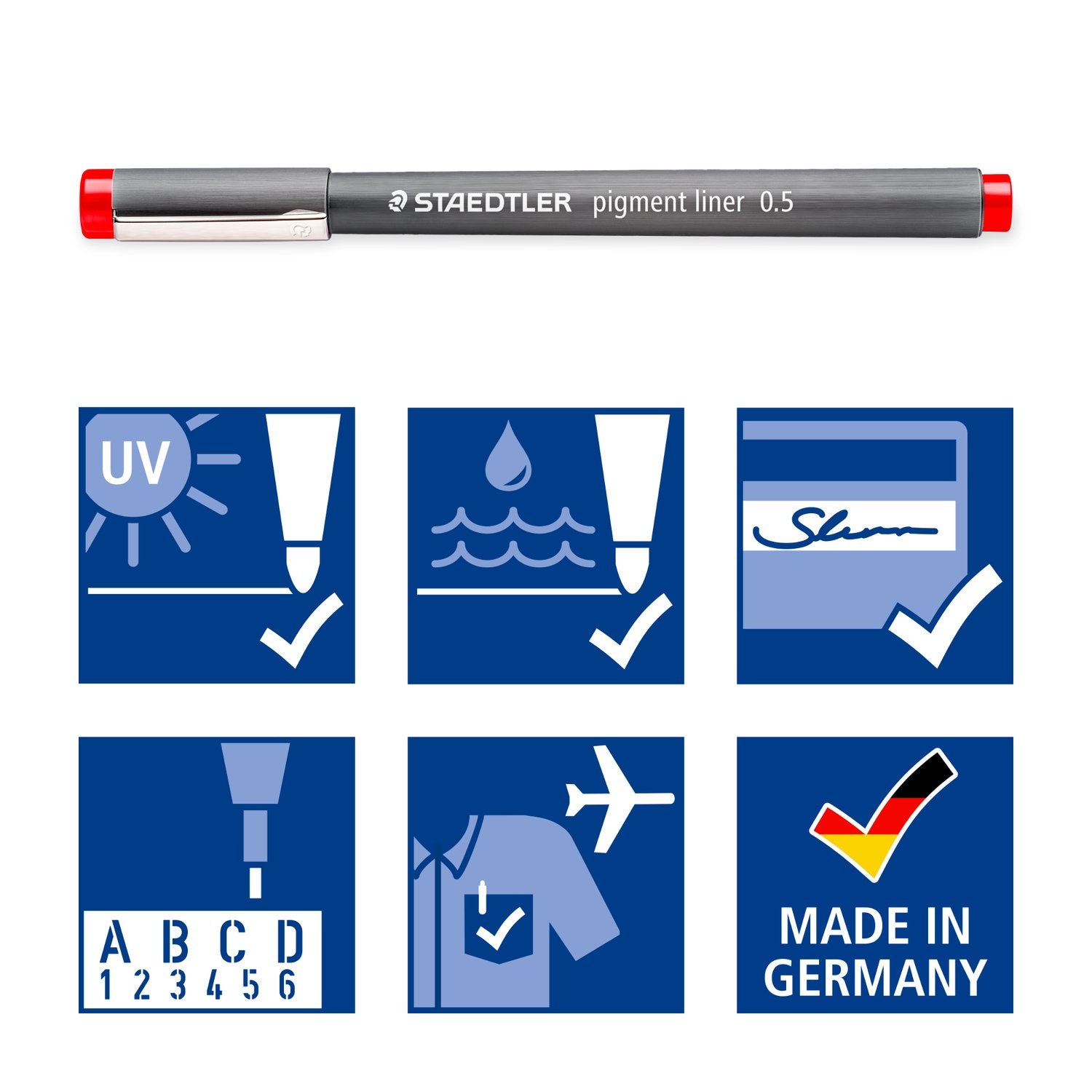 Staedtler Fineliner Pigment Liner 0.5mm ass 6/fp