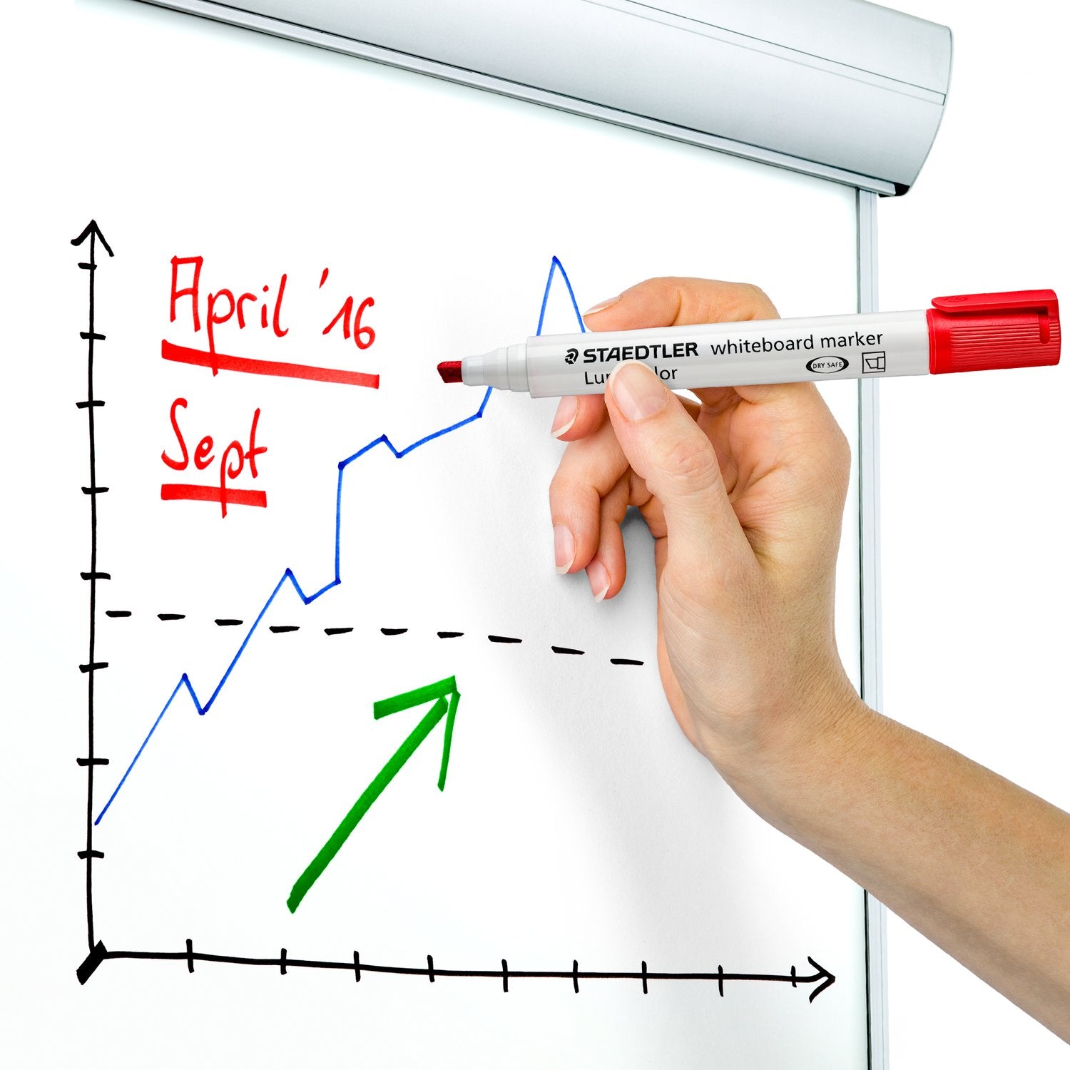 Staedtler WB-penna Lumocolor Sned Spets 2–5 mm Röd 10/fp