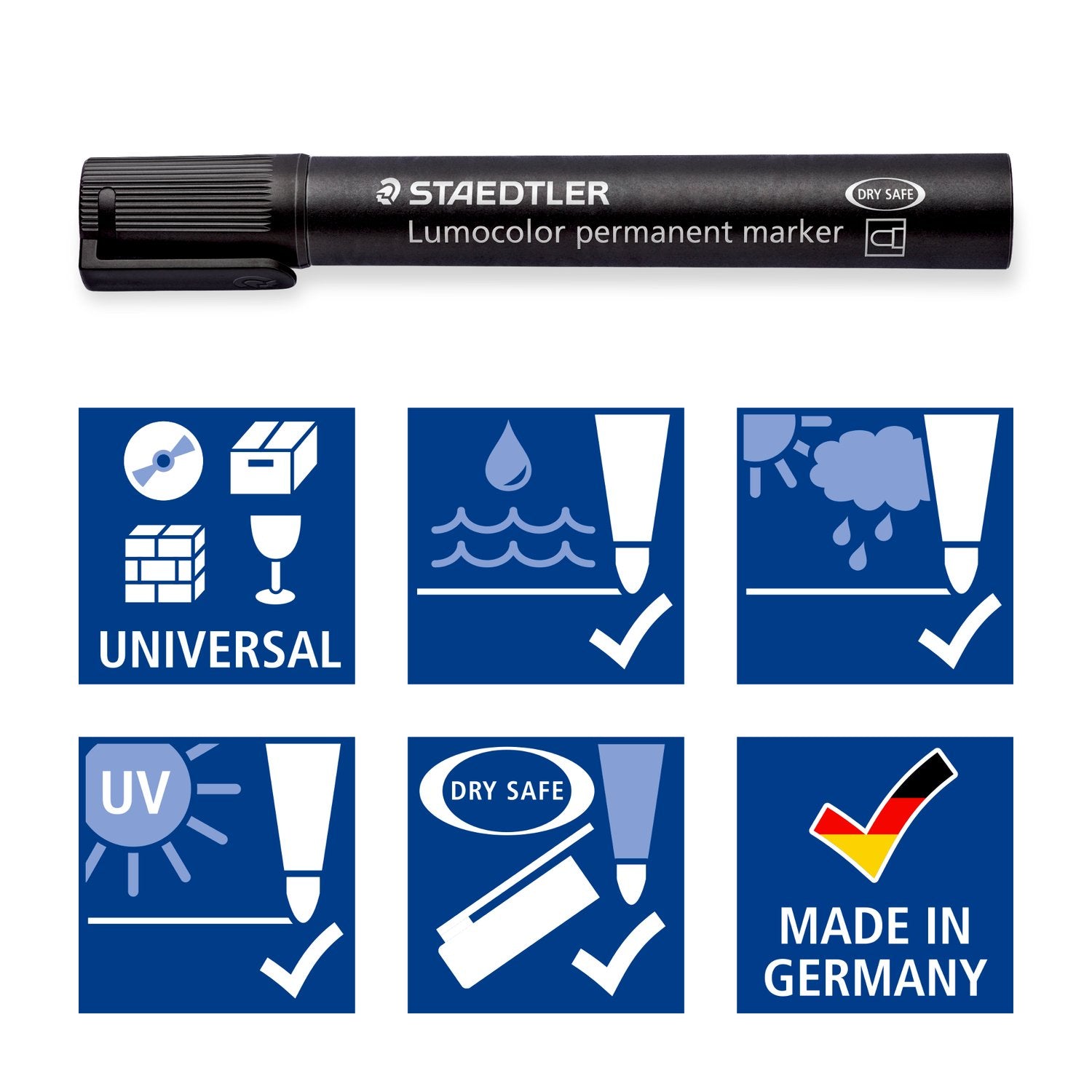 Staedtler Märkpenna Lumocolor Permanent Rund 2.0mm Svart 10/fp