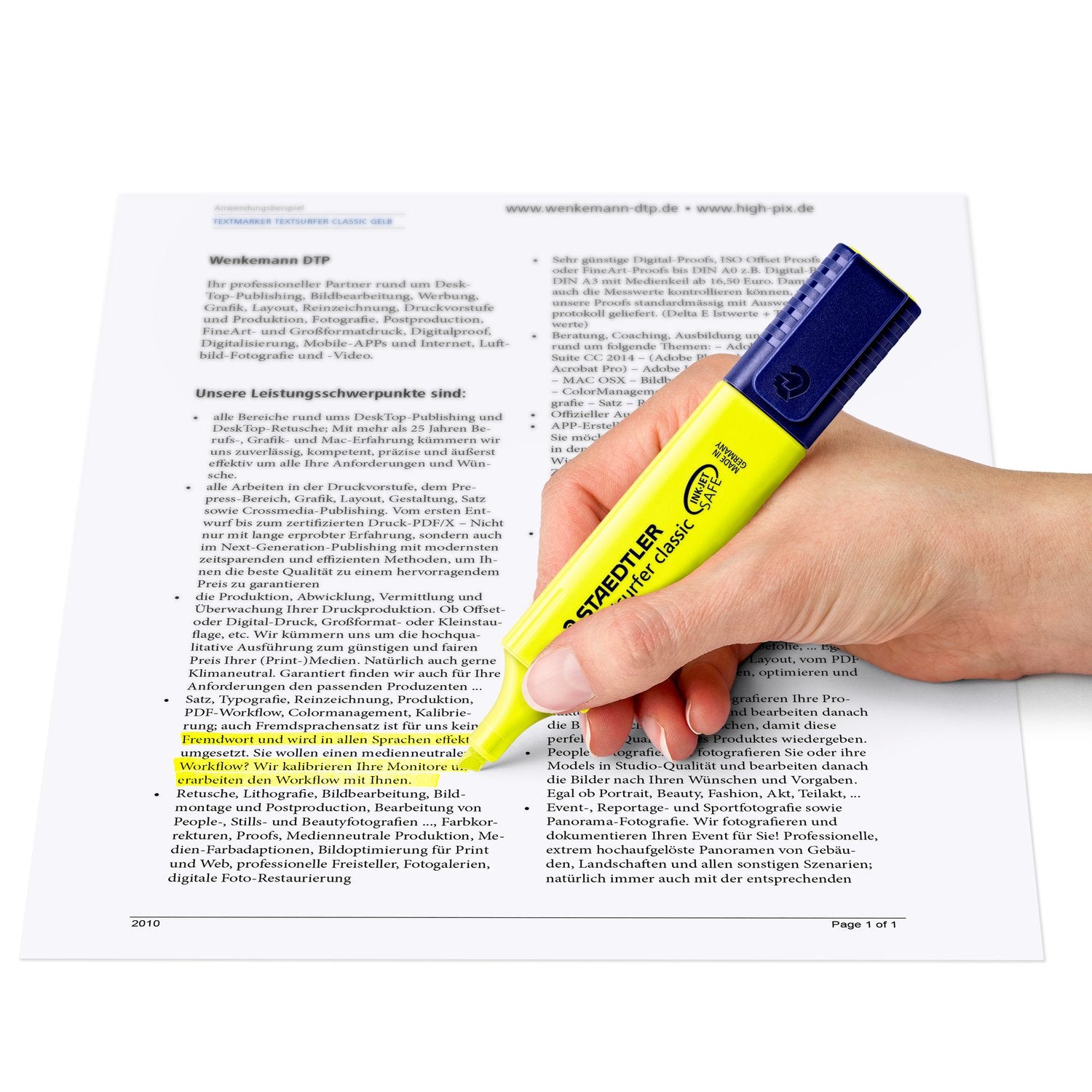 Staedtler Överstrykningspenna Textsurfer Gul Blister 10/fp