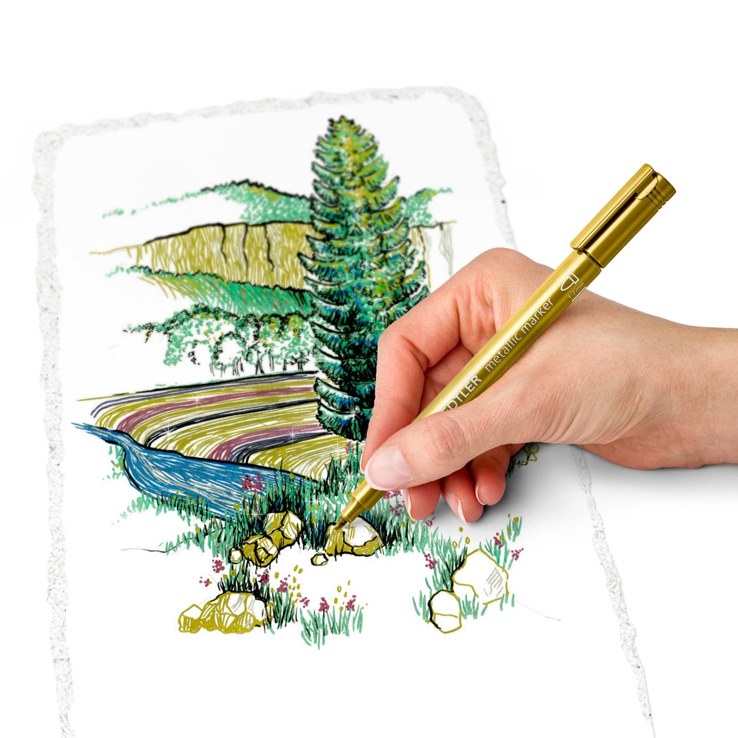 Staedtler Metallic Marker Set Guld/Silver/Vit 3/fp