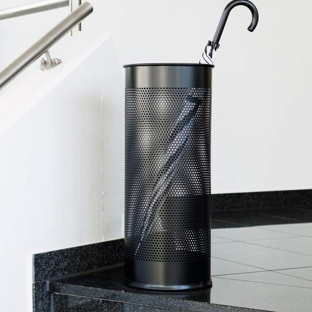 Durable paraplyställ runt svart metall 28,5L