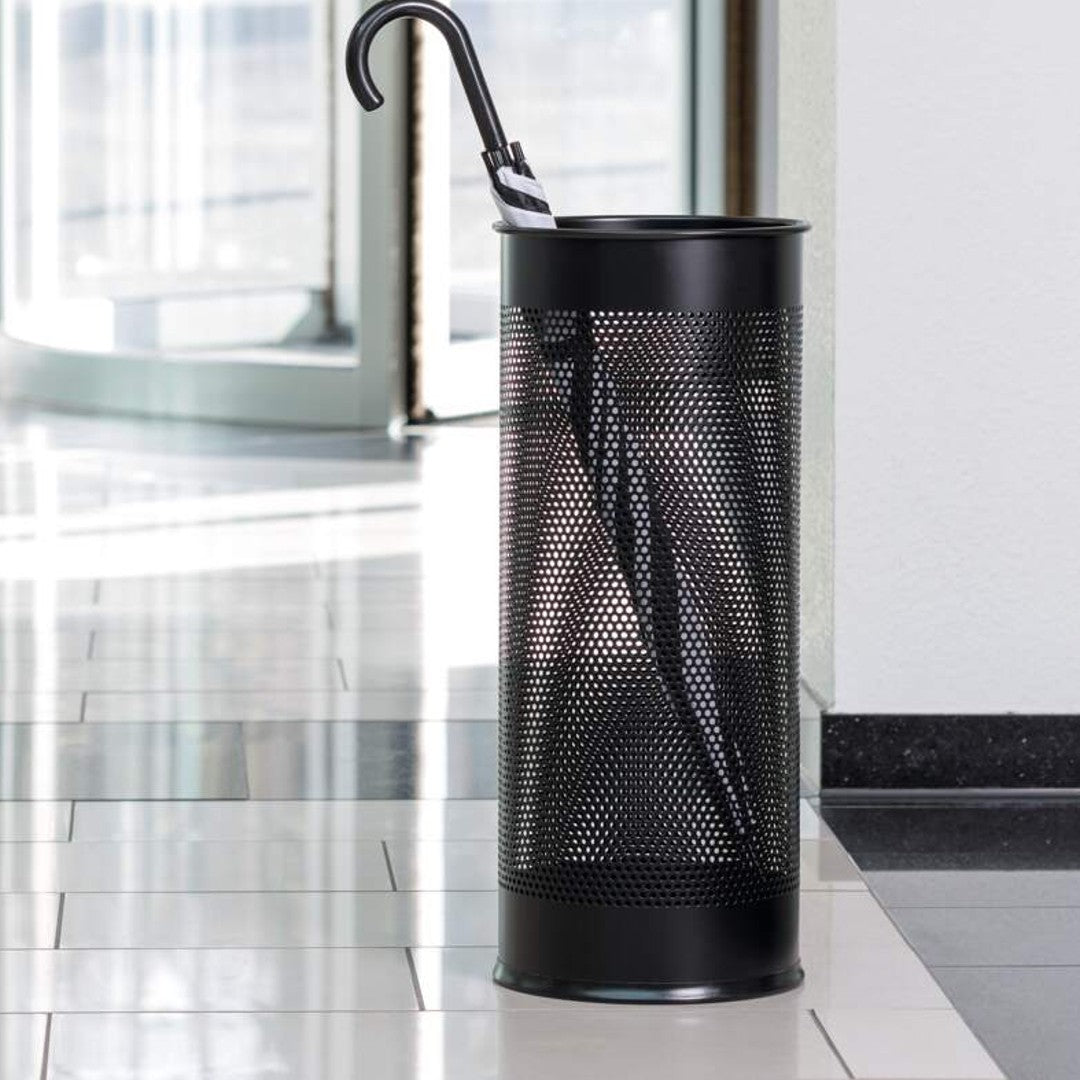 Durable paraplyställ runt svart metall 28,5L