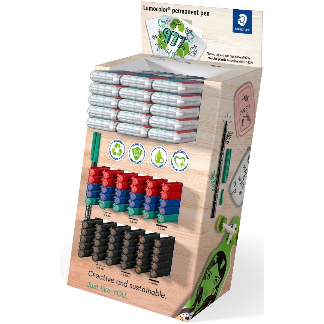 Staedtler Display Lumocolor Permanent Märkpennor 120 st Assorterade