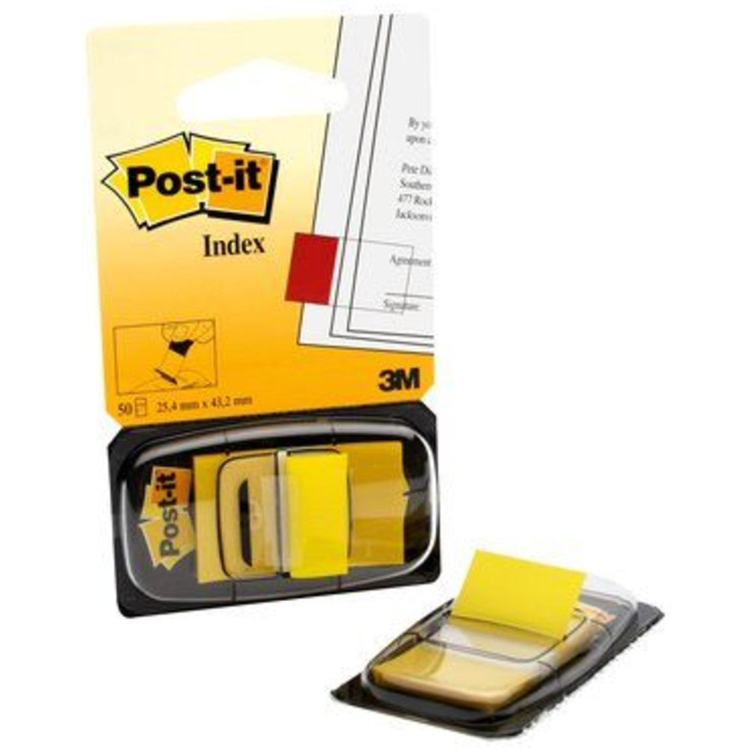 Post-it Index 680 Gul 25,4x43,2mm Avtagbar 100/fp