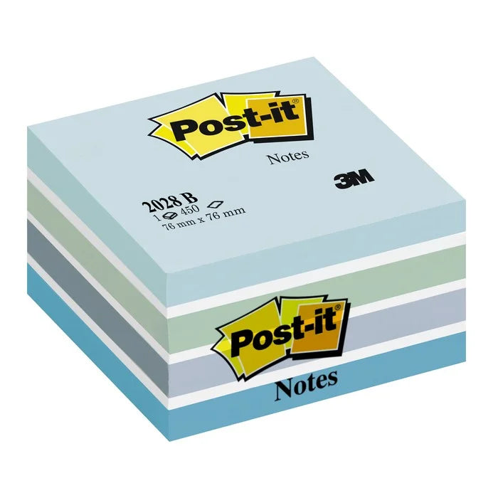 Post-It Kub Fresh Blå 76x76mm, 450 Blad