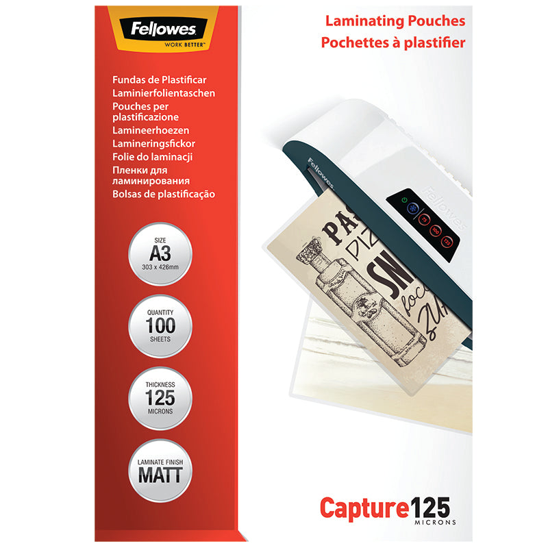 Fellowes Lamineringsfickor Capture A3 125mic Matt 100/fp