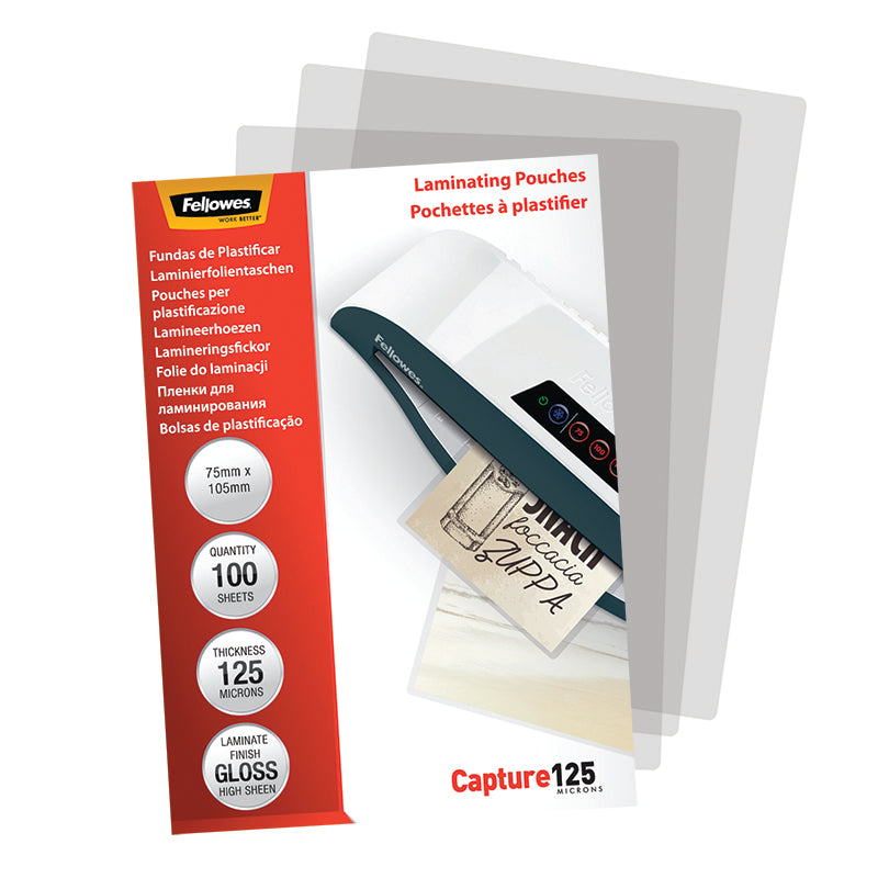 Fellowes Lamineringsfickor Capture 75x105mm 125mic 100/fp
