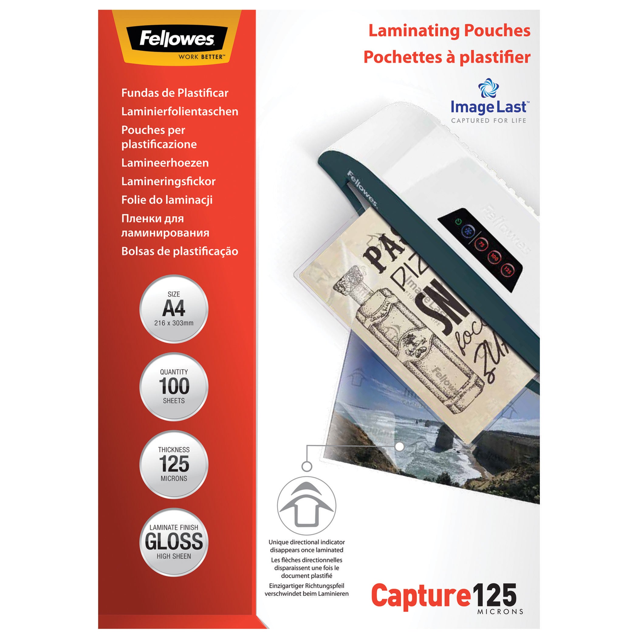 Fellowes Lamineringsfickor Capture 125 Micron A4 Glansig 100-pack