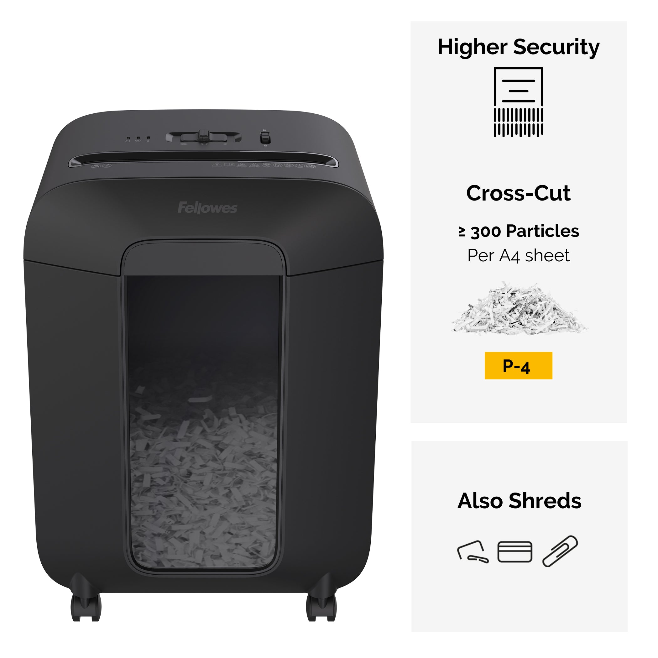 Fellowes Dokumentförstörare LX85 P-4 Cross-Cut Svart