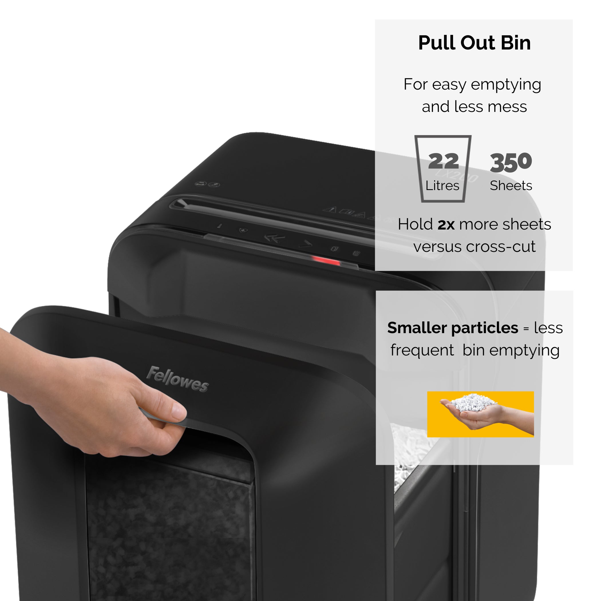 Fellowes Dokumentförstörare LX200 Svart P-4 Mini-Cut