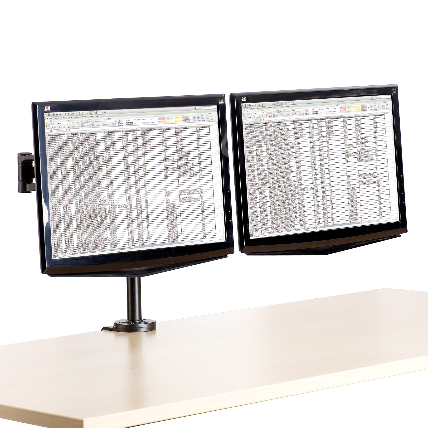 Fellowes Monitorarm Vista Dubbel med Klämfäste