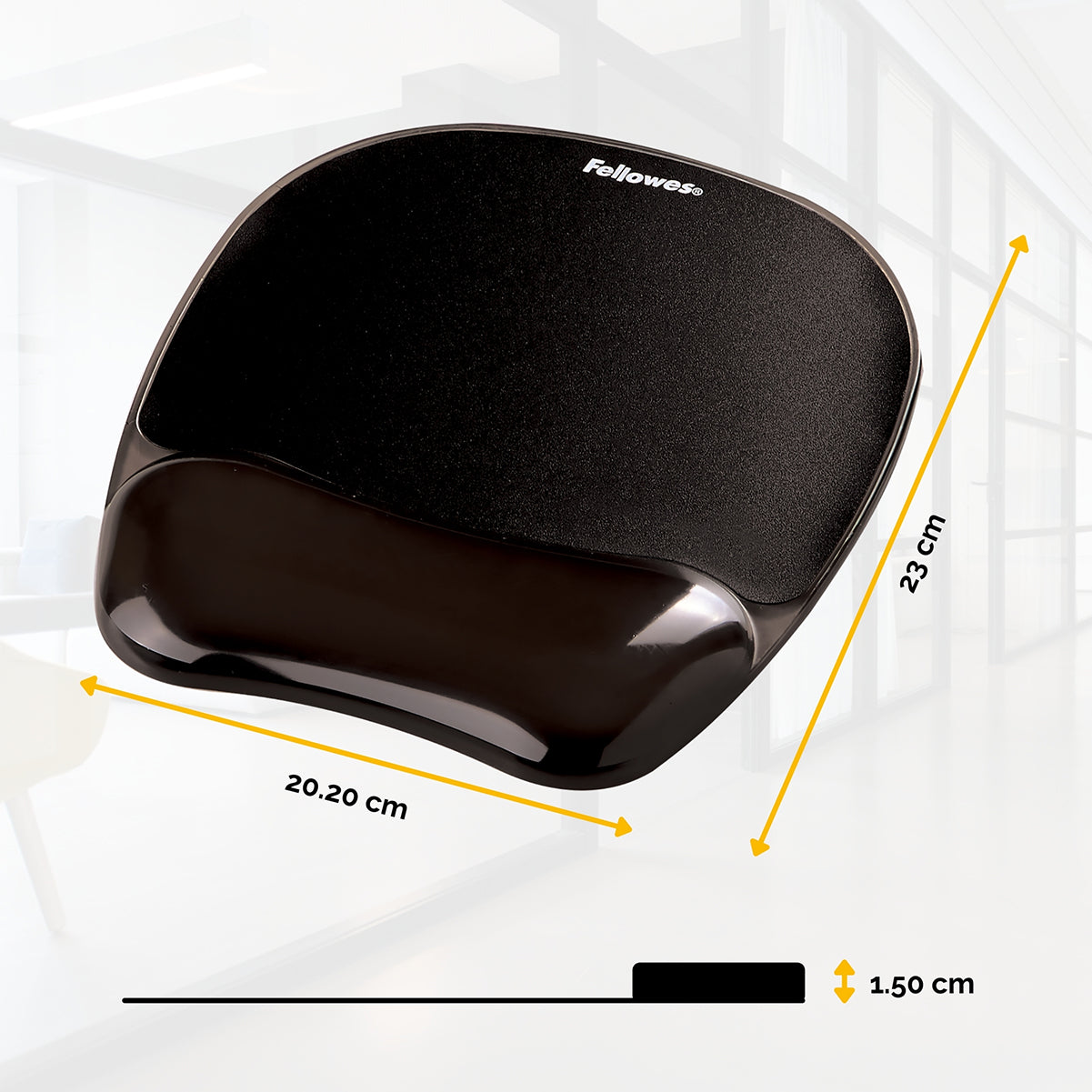 Fellowes Musmatta med Gel Handledsstöd Svart