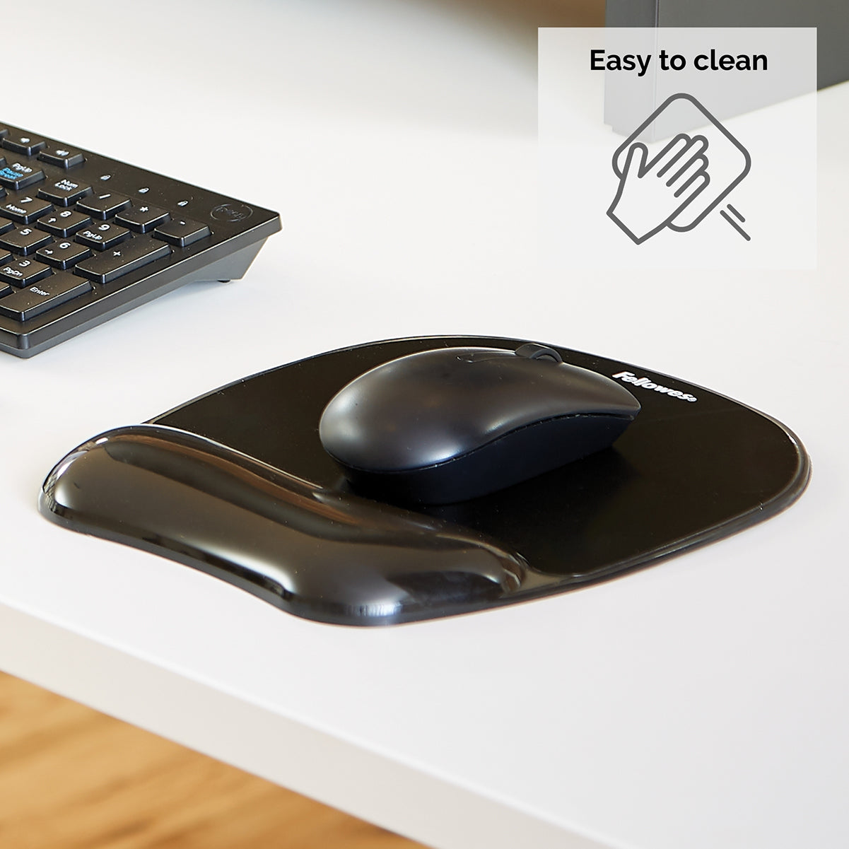 Fellowes Musmatta med Gel Handledsstöd Svart