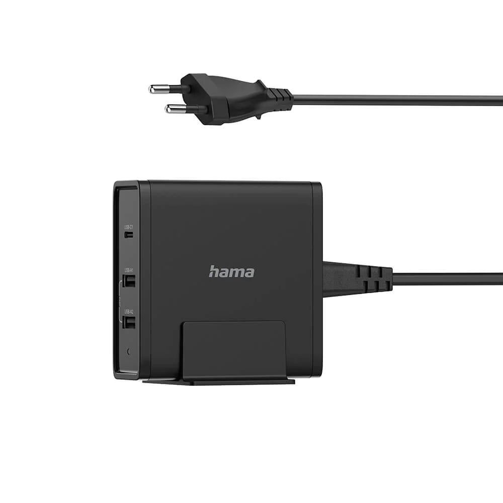 Hama Laddningsstation 65W USB-C + 2x USB-A Snabbladdning