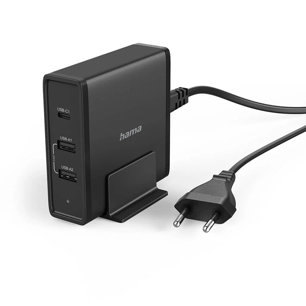 Hama Laddningsstation 65W USB-C + 2x USB-A Snabbladdning