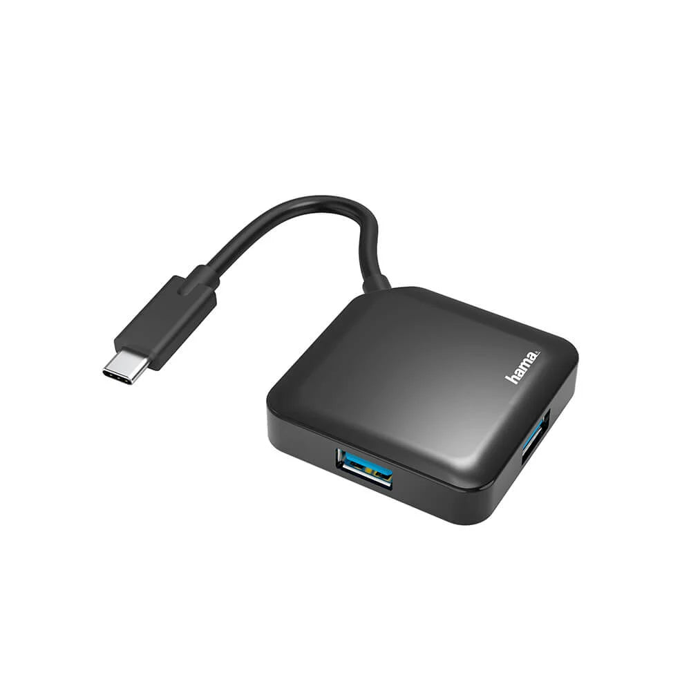 Hama Hub USB-C 4 portar Svart