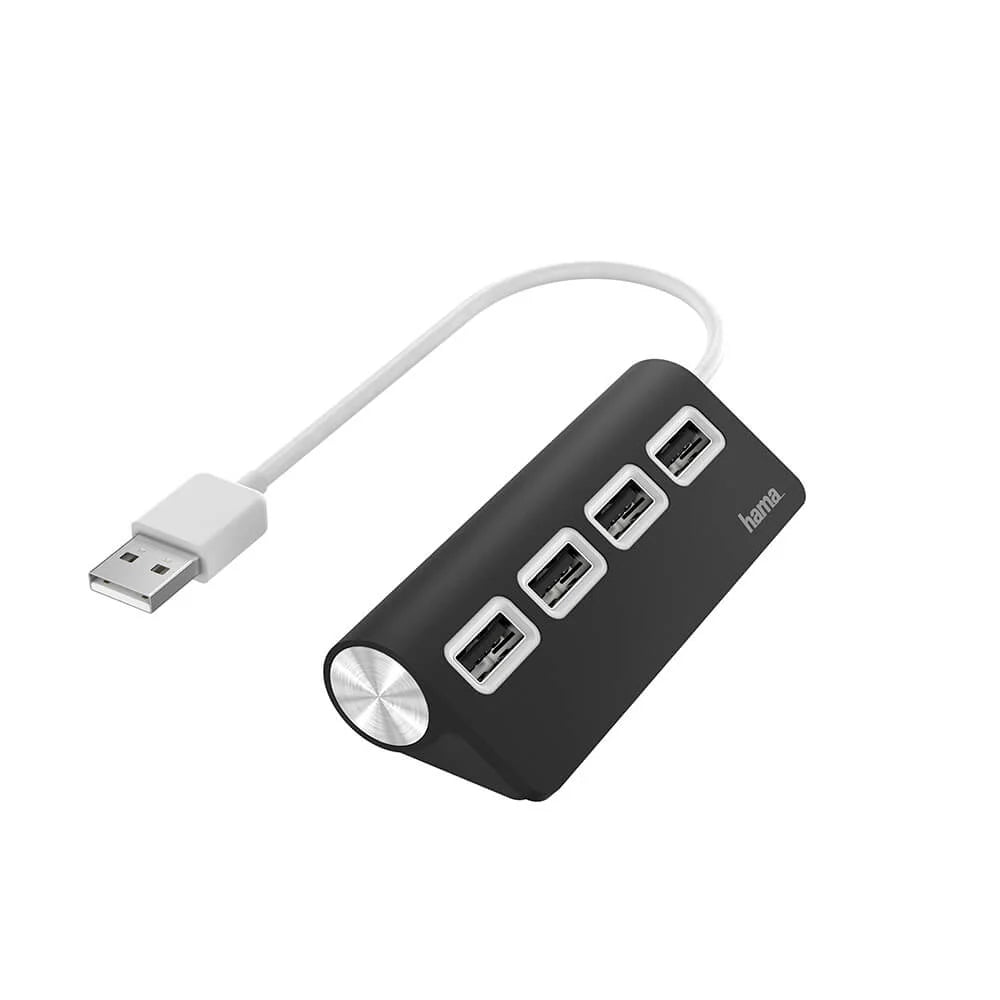 Hama Hub USB-A 2.0 4 portar Svart