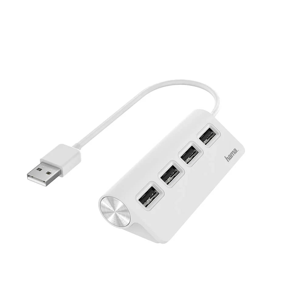 Hama Hub USB-A 2.0 4 portar Vit