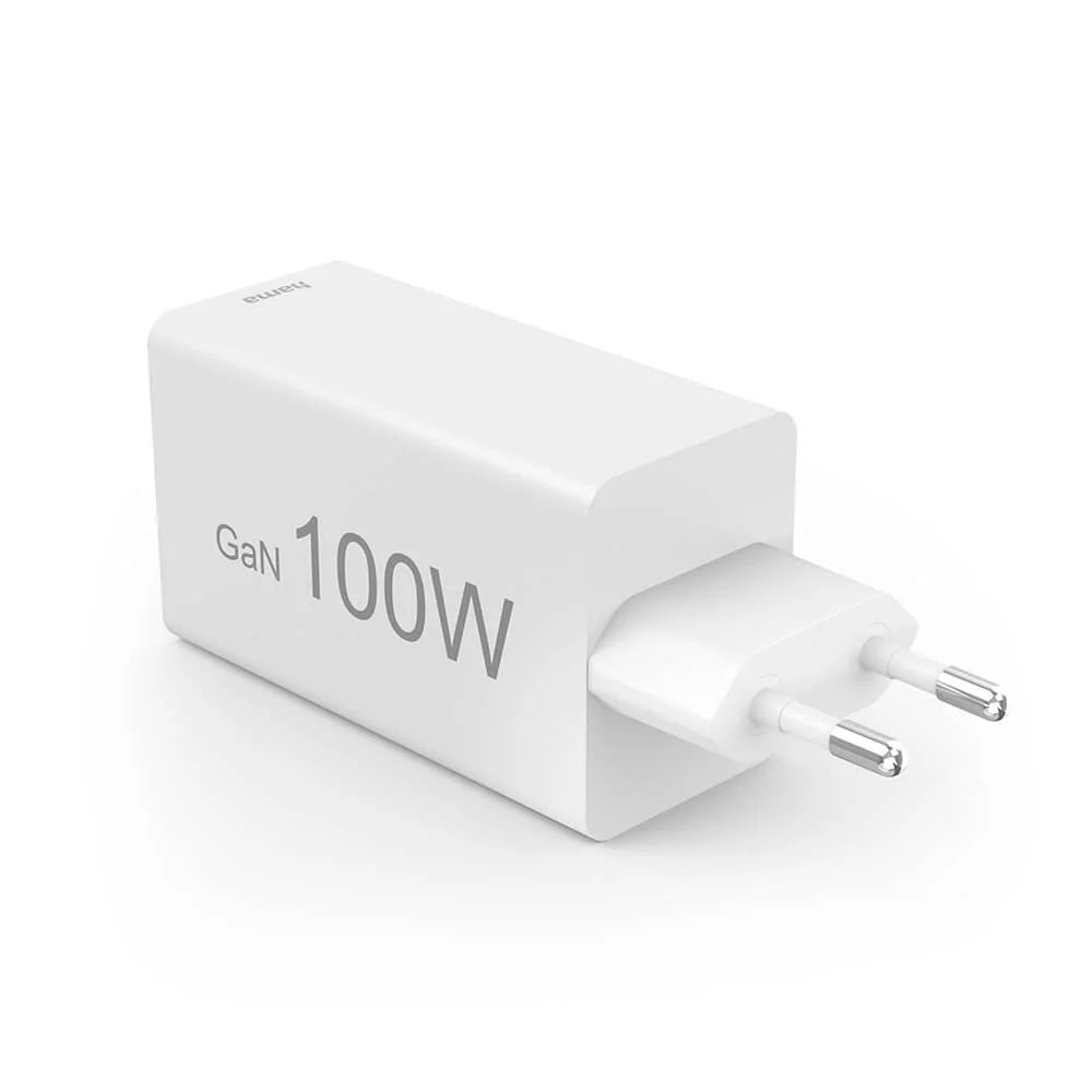 Hama Laddare GaN 2x USB-C 1x USB-A Vit