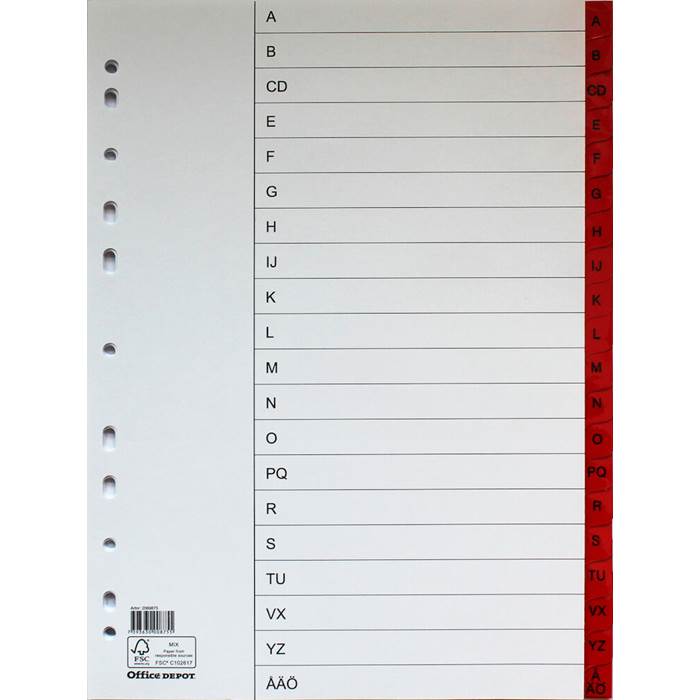 Register A4 A-Ö Flikförstärkt 10/fp