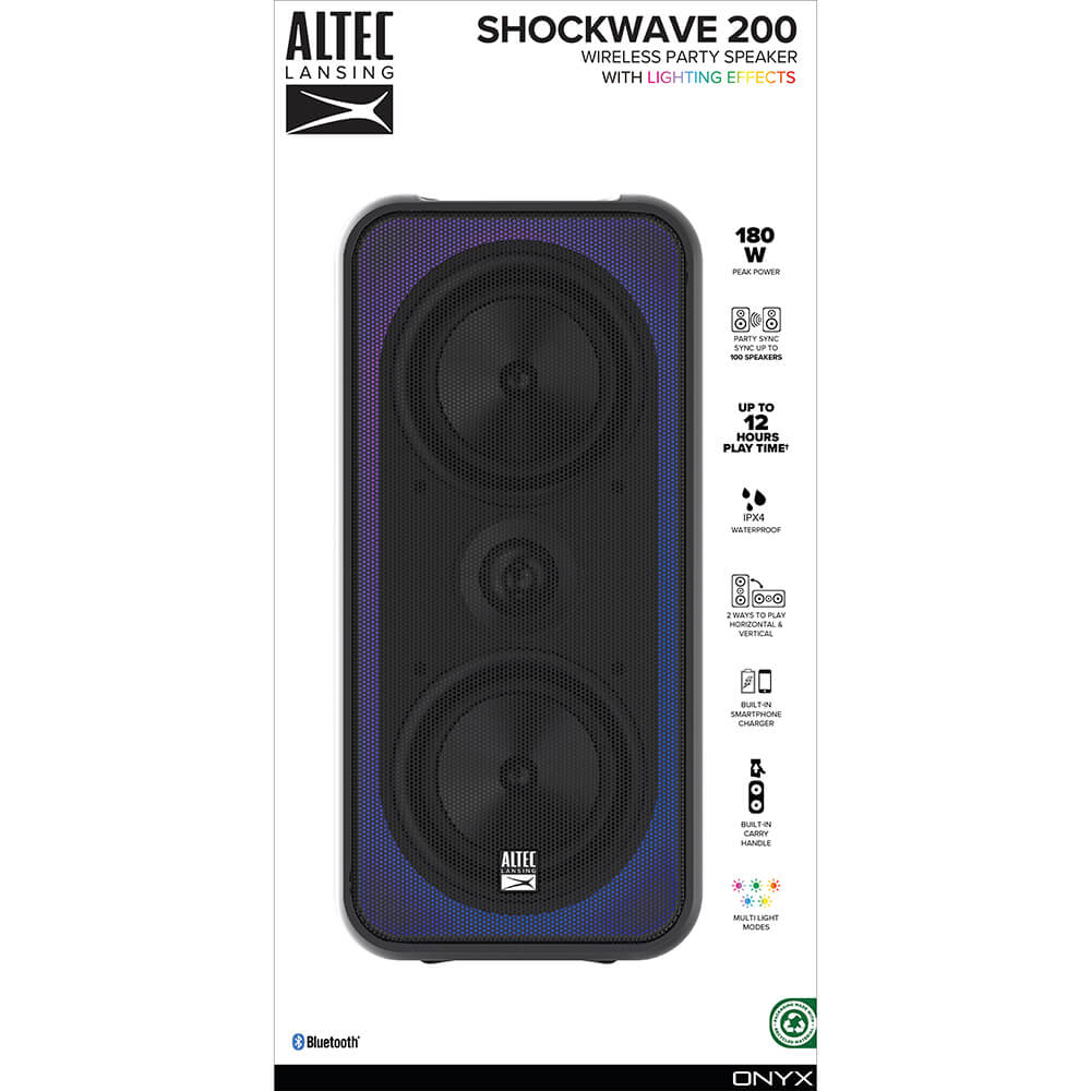 Altec Lansing Högtalare ShockWave200 RGB IPX4 Svart