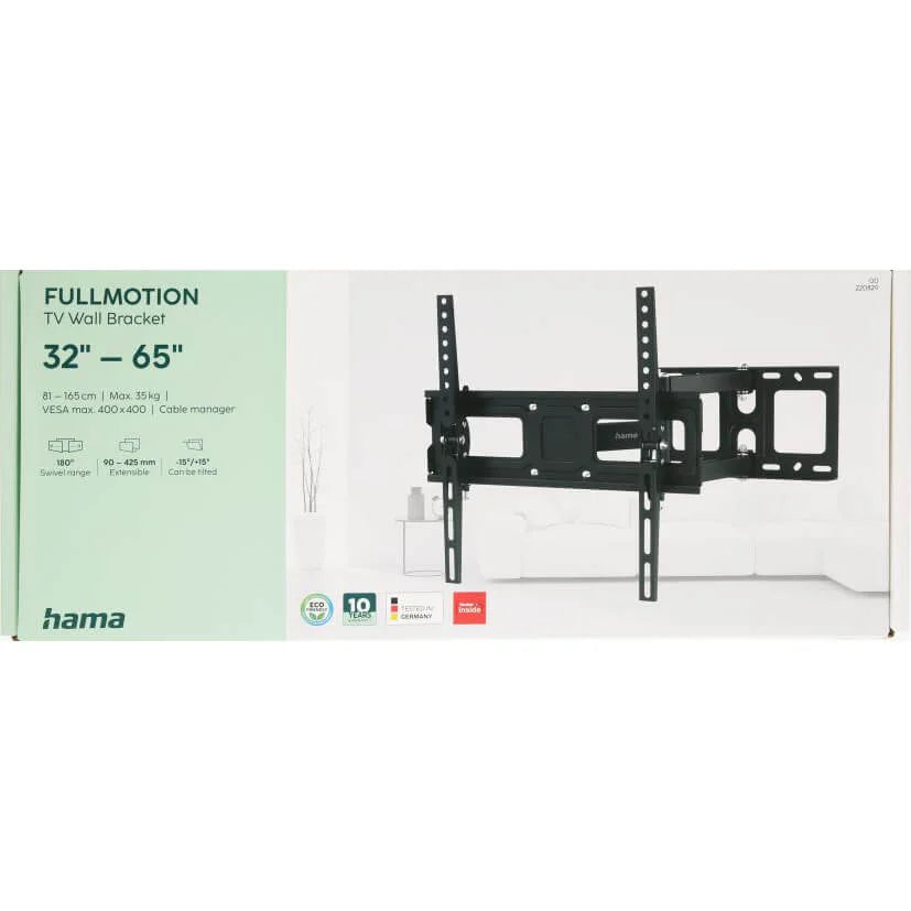 Hama Fullmotion Väggfäste för TV 32–65" Svart, 3 Led