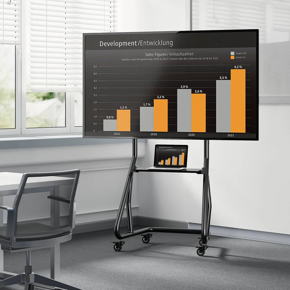 Hama TV-stativ med Hjul 49–100" Svart