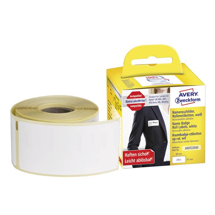 Avery Namnetiketter AS0722560 89x41mm 200/fp
